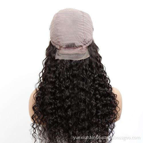 Hot Sale Wet And Wavy Lace Front Wig Wholesale 150% Density Long Transparent Swiss Water Wave 13X4 Pre-pluck Lace Wig